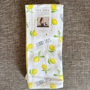 NWT Rae Dunn SUMMER “Sunny Days” Lemon Print Cotton Tea Towel